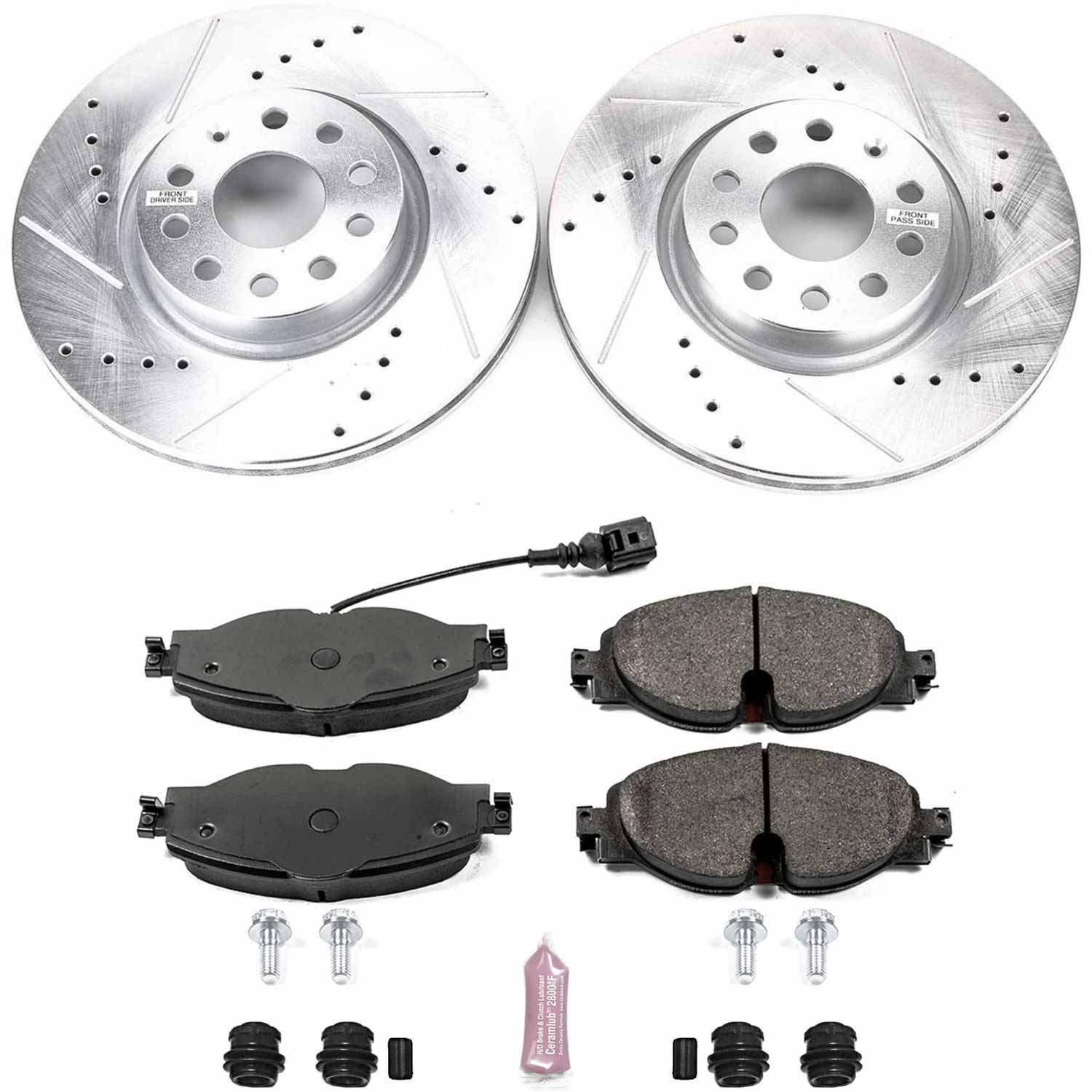 PowerStop Z23 Front Brake Kit VW Golf Alltrack (17–19) Performance Rotors & Pads K7082
