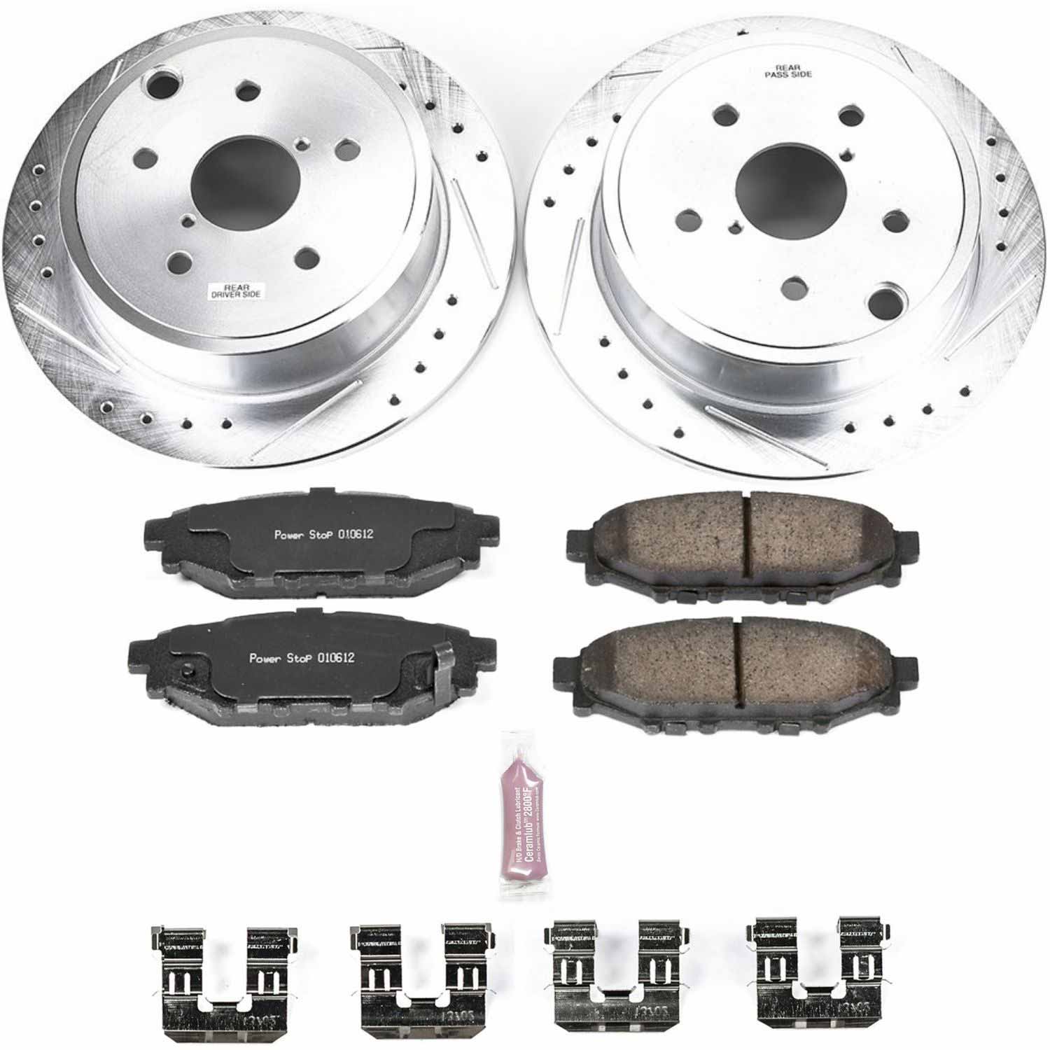 PowerStop Z23 Rear Brake Kit Subaru WRX (15-21) Performance Rotors & Pads K6977