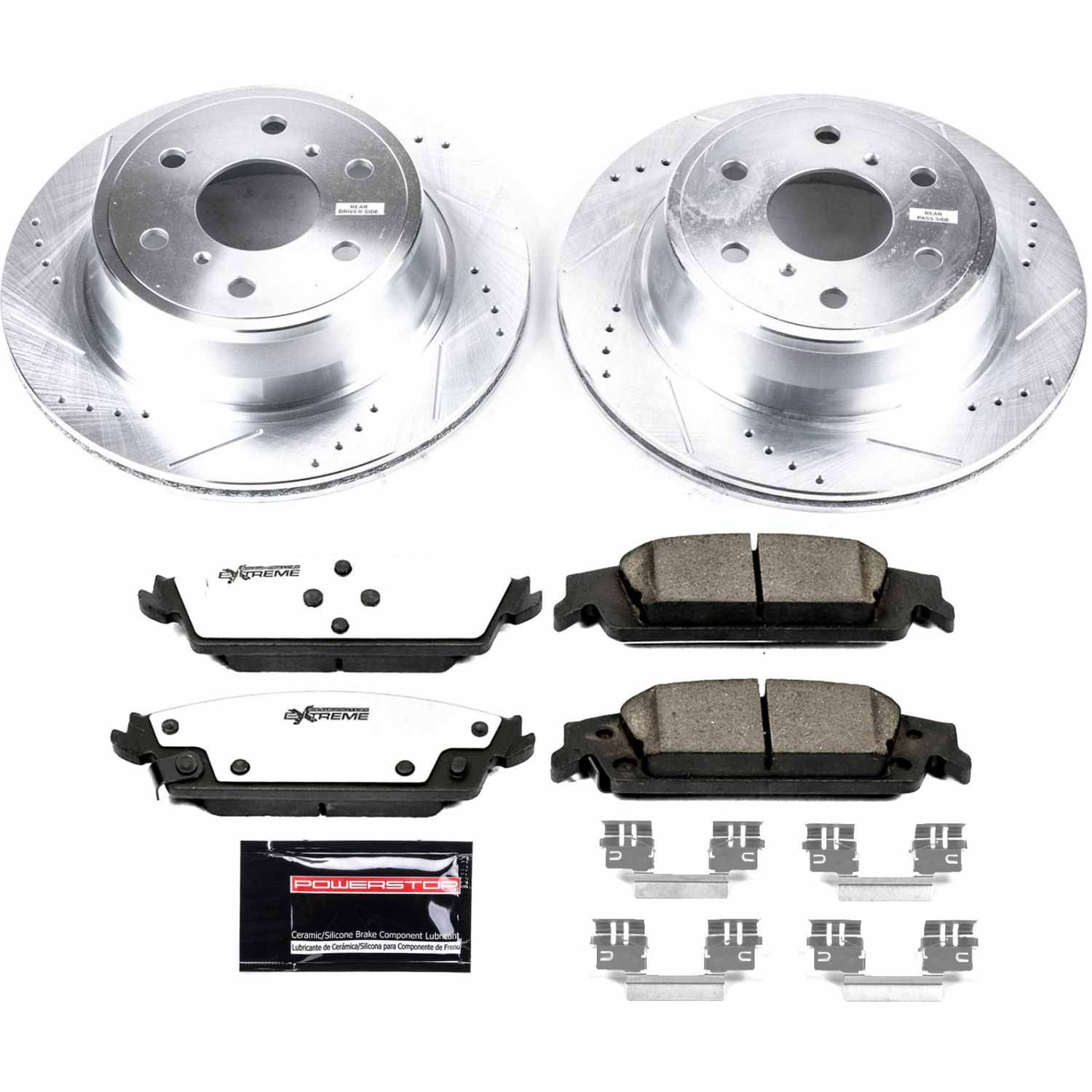 PowerStop Z36 Rear Brake Kit Chevy Silverado 1500 (2014) Silverado SSV (15-18) Silverado 1500 LD (2019) GMC Sierra 1500 (14–18) Sierra 1500 Limited (2019) Performance Rotors & Pads K6562-36