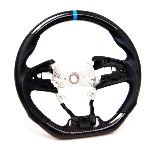 PRL Motorsports Steering Wheel for Honda Civic FC / FK8 (2016-2021) Carbon / Leather / Suede with Red & Blue Stitching - Image 3