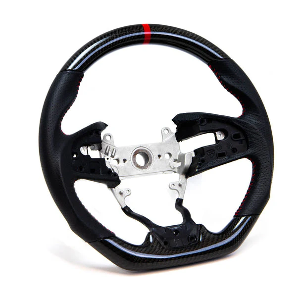 PRL Motorsports Steering Wheel for Honda Civic FC / FK8 (2016-2021) Carbon / Leather / Suede with Red & Blue Stitching - Image 4