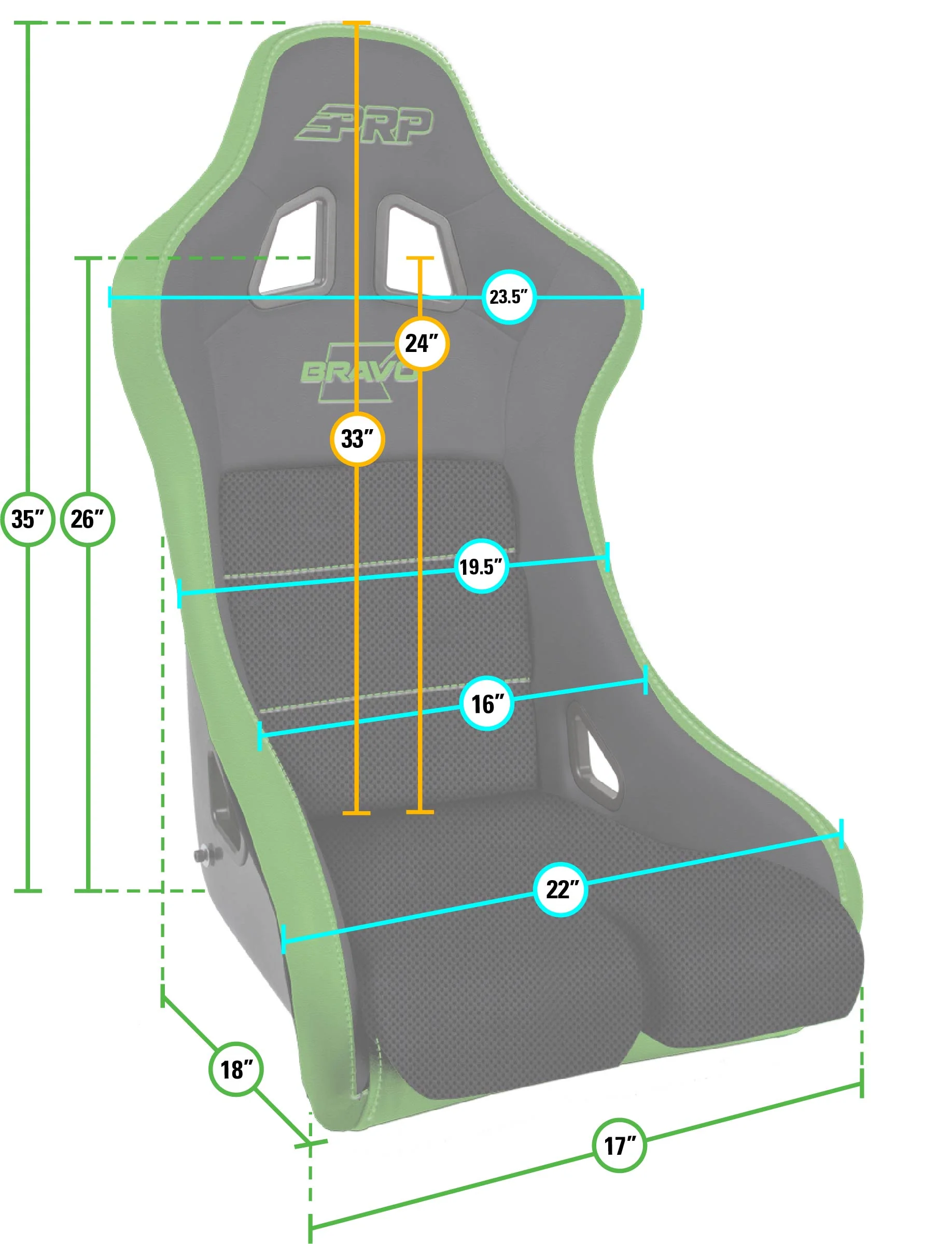 PRP Bravo FIA Composite Bucket Racing Seat [Fixed Back] Multiple Color Options - Image 5