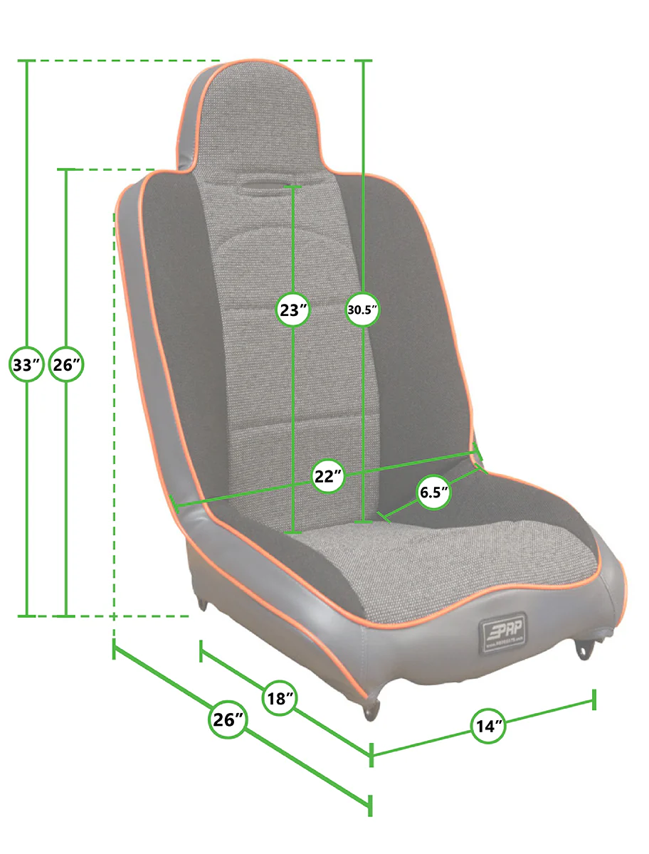 PRP Daily Driver High Back Suspension Seat [Classic Series] Multiple Color Finish - Image 5