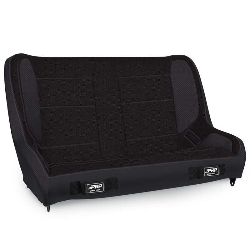 PRP Elite Series Rear Bench Jeep CJ7 (1976-1986) [36" Wide] Black Vinyl / Black / Grey - Image 2