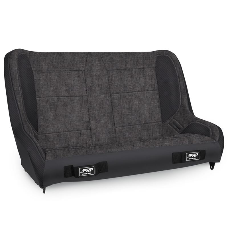 PRP Elite Series Rear Bench Jeep CJ7 (1976-1986) [36" Wide] Black Vinyl / Black / Grey - Image 3