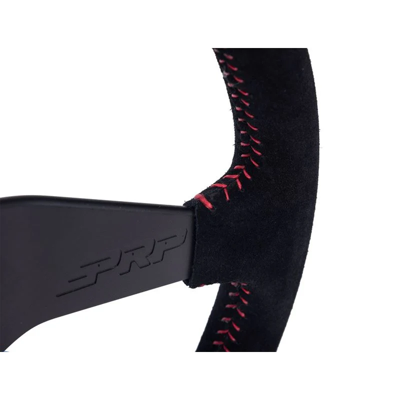 PRP Flat Steering Wheel [6 Point Bolt Pattern] Leather or Suede - Black / Blue / Red - Image 11