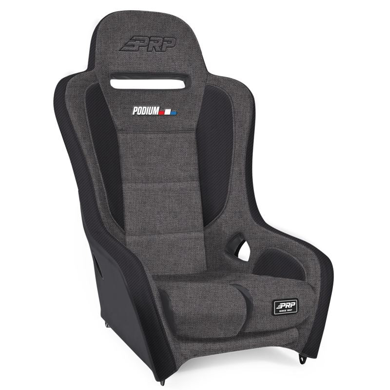 PRP Podium Elite Suspension Bucket Racing Seat [Fixed Back] Vinyl / Black / Gray - Image 3
