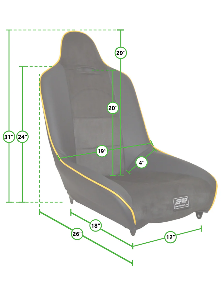 PRP Roadster High Back Suspension Seat [Classic Series] All Black or All Grey - Image 3