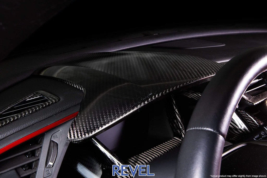 REVEL GT Dry Carbon Fiber Honda Civic (2016-2018) Center Dash Cover - w/ or w/o Alcantara - Image 2