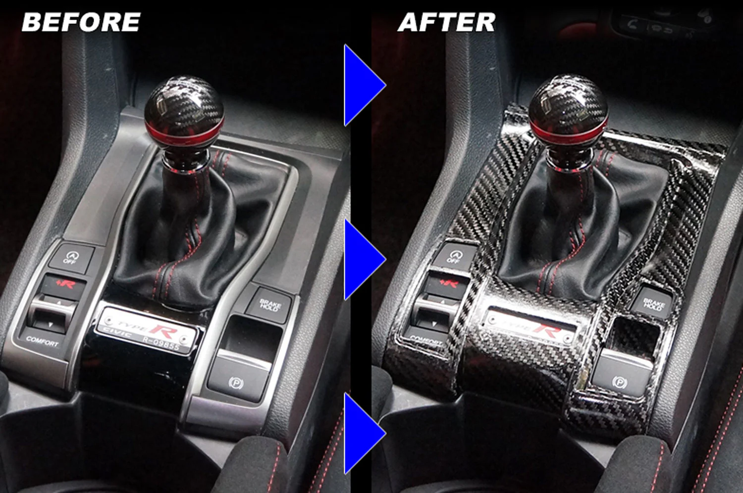 REVEL GT Dry Carbon Fiber Honda Civic (2016-2018) Shifter Panel Cover - Image 3