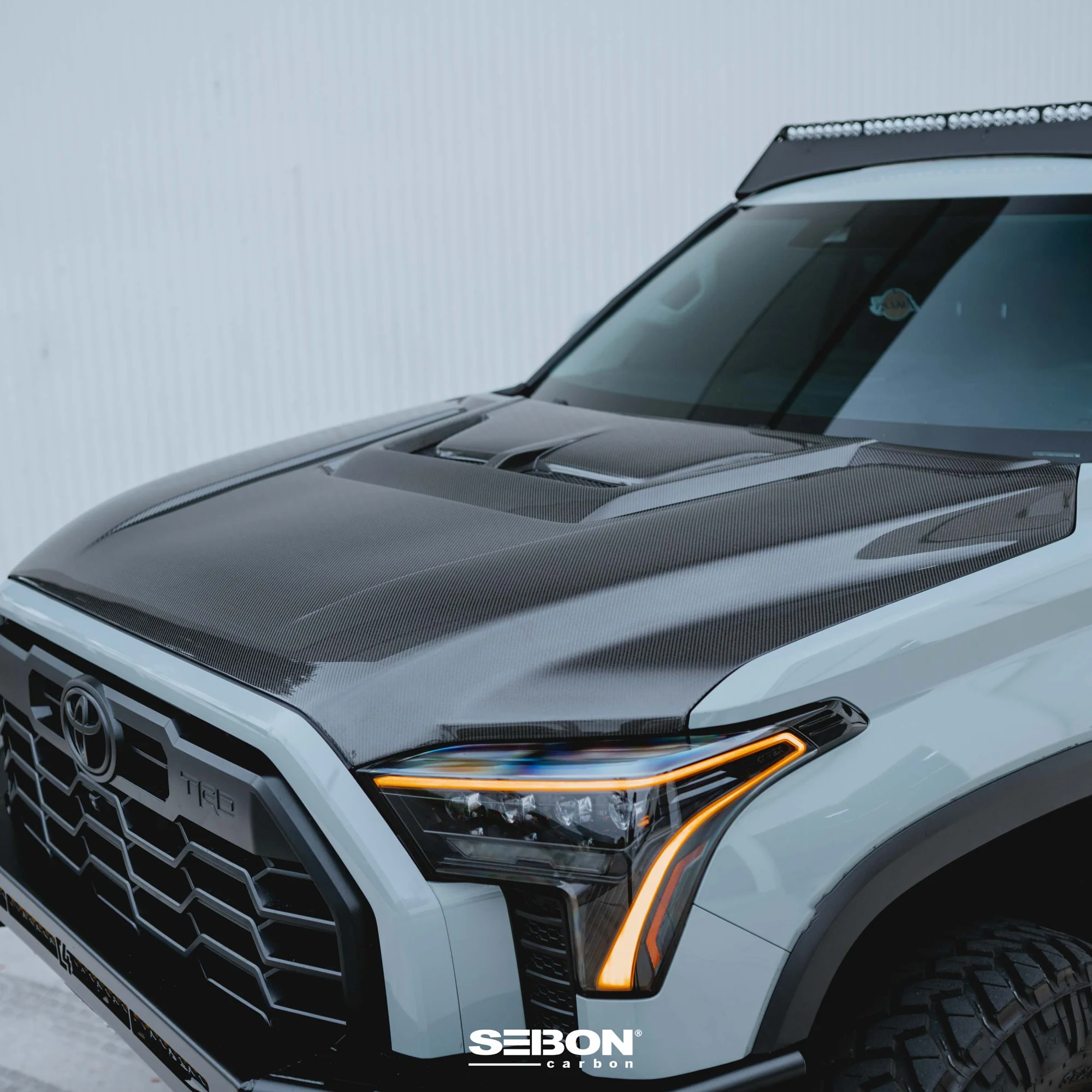 SEIBON Carbon Fiber Hood Toyota Tundra (22-25) & Toyota Sequoia (23-25) - OEM or RR Style - Image 4