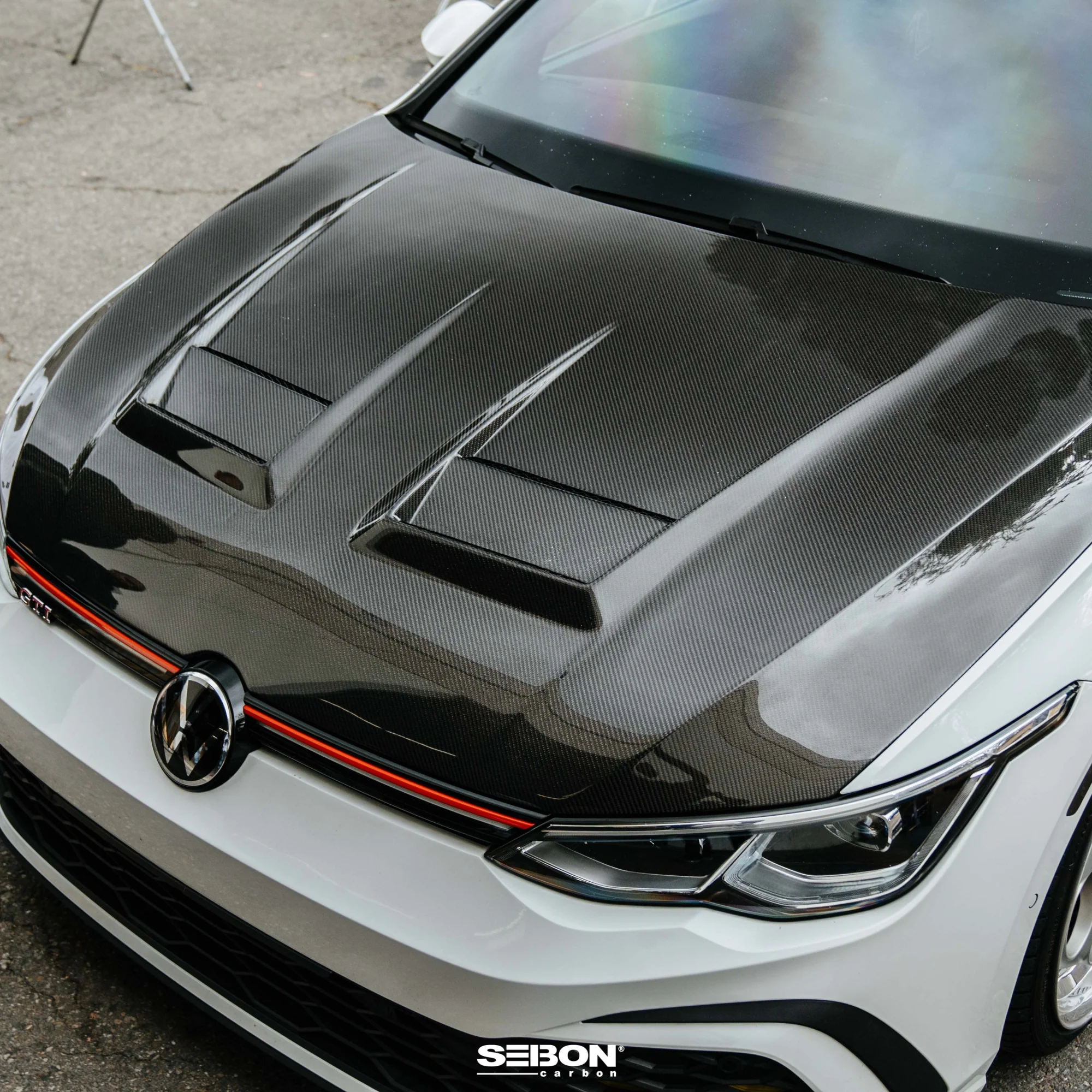 SEIBON Carbon Fiber Hood VW Golf MK8 (2022) OEM / DV / TM Style - Image 2