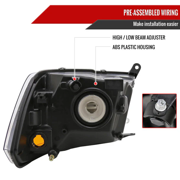 Spec-D Crystal Headlights RAM 1500 (09-18) RAM Classic (19-21) RAM 2500 3500 (10-18) RAM Factory-Style / LED Upgrade Headlights w/ Multiple Variations - Image 25