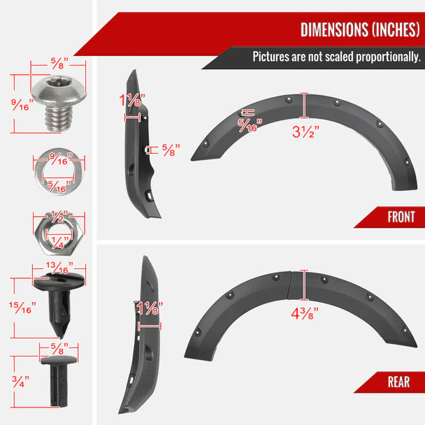 Spec-D Fender Flares Ford Bronco Sport (2021-2025) Pocket Rivet Style - Image 2