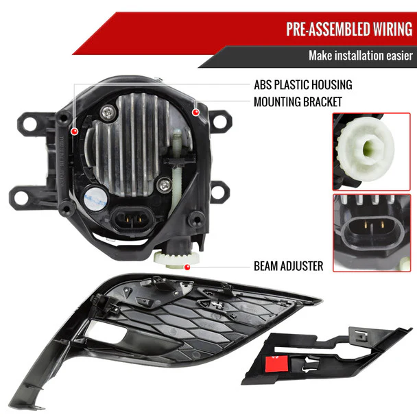 Spec-D Full LED Fog Lights Toyota Camry SE / XSE (2021-2023) Chrome Housing w/ Clear Lens - Image 7