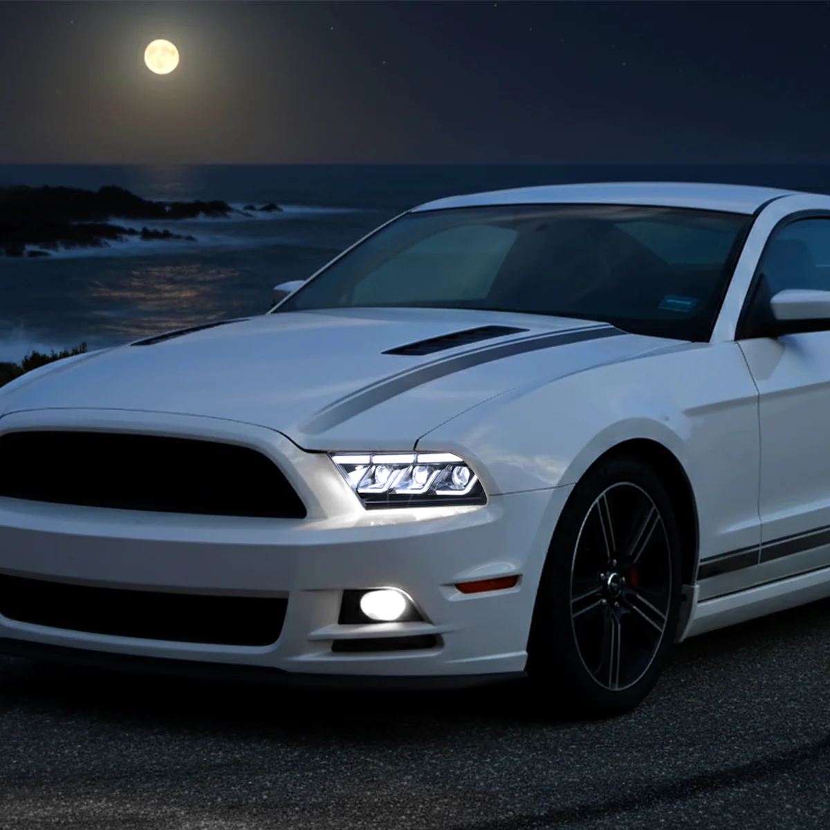 Spec-D Full LED Headlights for Ford Mustang S197 (2010-2014) S650 Style in a Black Housing w/ Sequential Turn Signals - Image 10
