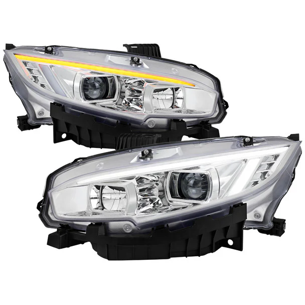 Spec-D Headlights Honda Civic FC/FK (2016-2021) Full LED or Halogen Projector With Sequential Turn Signal - Black or Chrome - Image 17