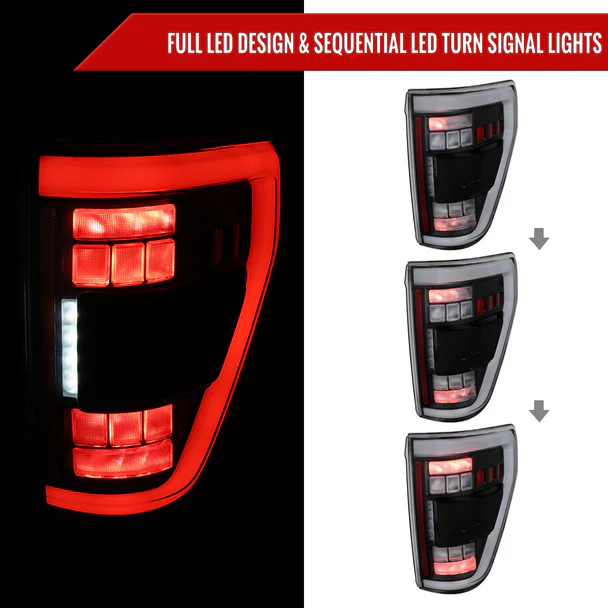 Spec-D Full LED Tail Lights Ford F150 (2021-2023) LED w/ Switchback Sequential Turn Signals - Image 11