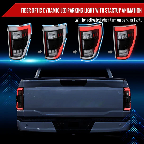 Spec-D Full LED Tail Lights Ford F150 (2021-2023) LED w/ Switchback Sequential Turn Signals - Image 12