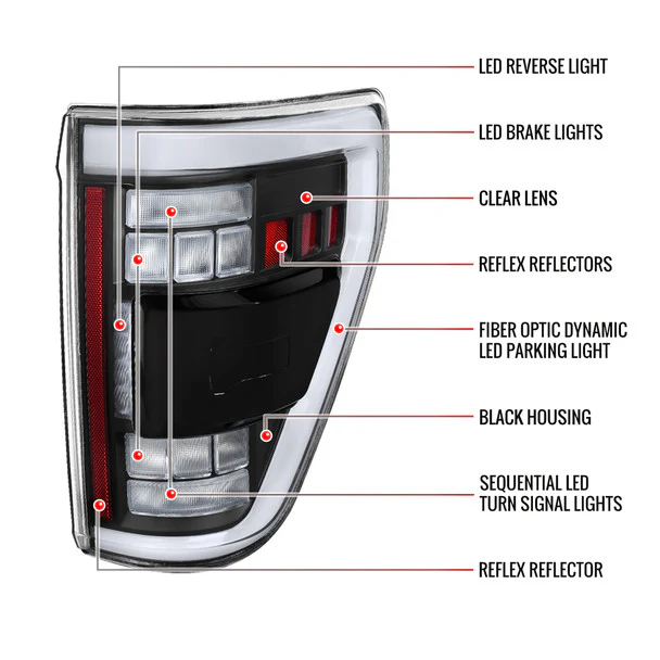 Spec-D Full LED Tail Lights Ford F150 (2021-2023) LED w/ Switchback Sequential Turn Signals - Image 17