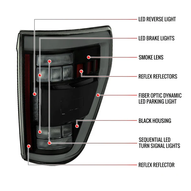 Spec-D Full LED Tail Lights Ford F150 (2021-2023) LED w/ Switchback Sequential Turn Signals - Image 46