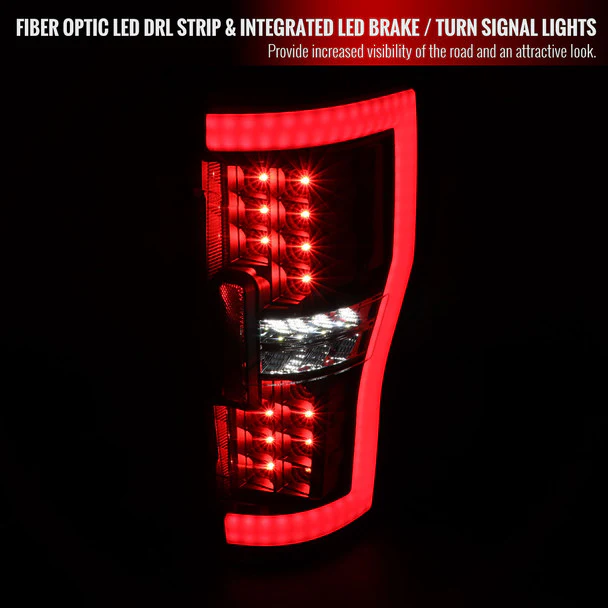 Spec-D Full LED Tail Lights Ford F250 F350 F450 F550 Super Duty (2017-2019) LED Bar - Black or Chrome - Image 43