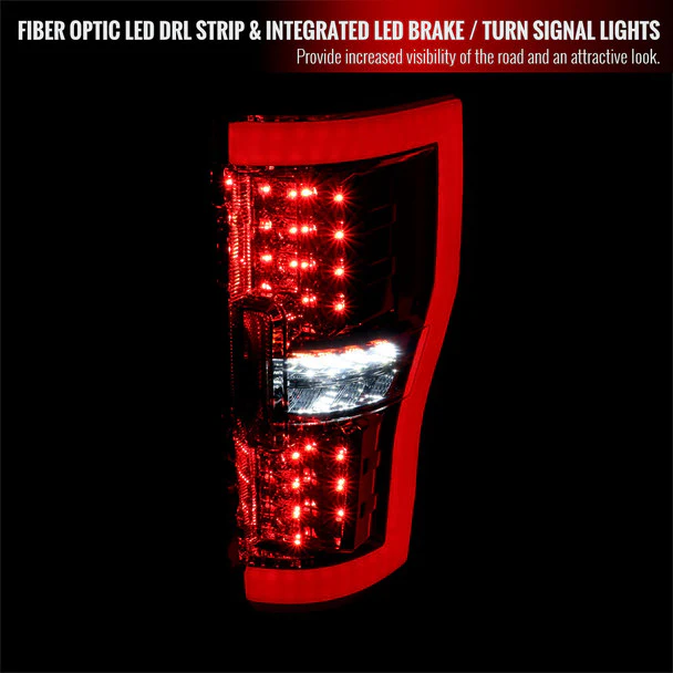 Spec-D Full LED Tail Lights Ford F250 F350 F450 F550 Super Duty (2017-2019) LED Bar - Black or Chrome - Image 52