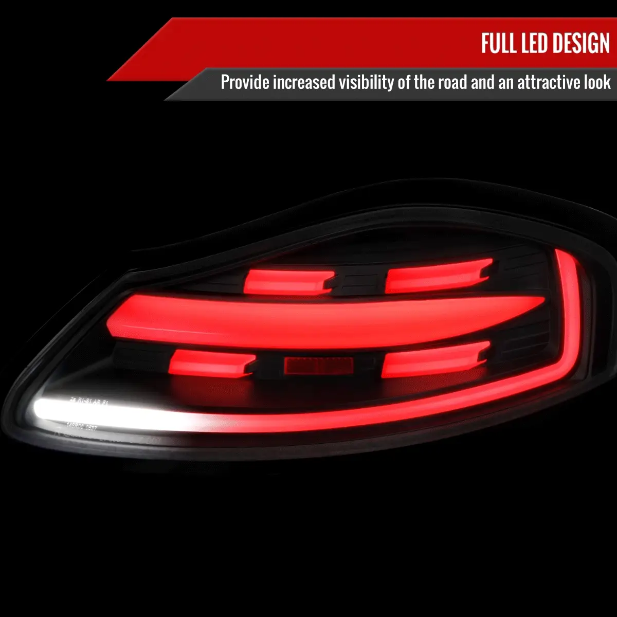 Spec-D Full LED Tail Lights Porsche Boxster 986 (1998-2004) Black Housing w/ White LED Bar - Image 2