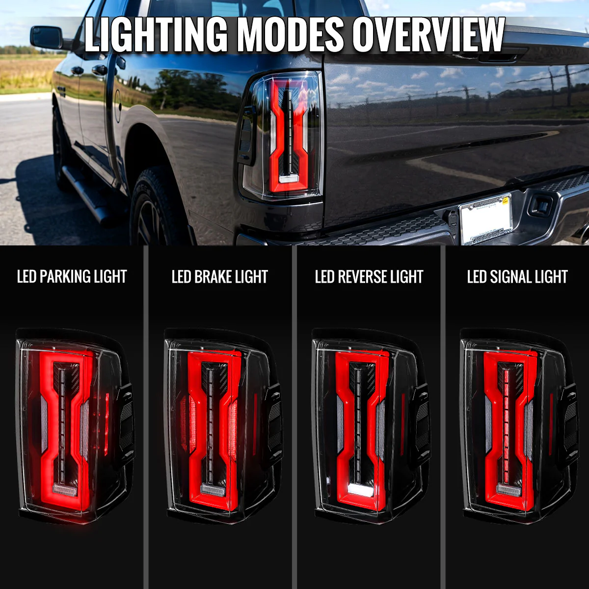 Spec-D Full LED Tail Lights Ram 1500 (09-18) 2500 3500 (10-18) C Bar or Figure 8 Style - Image 13