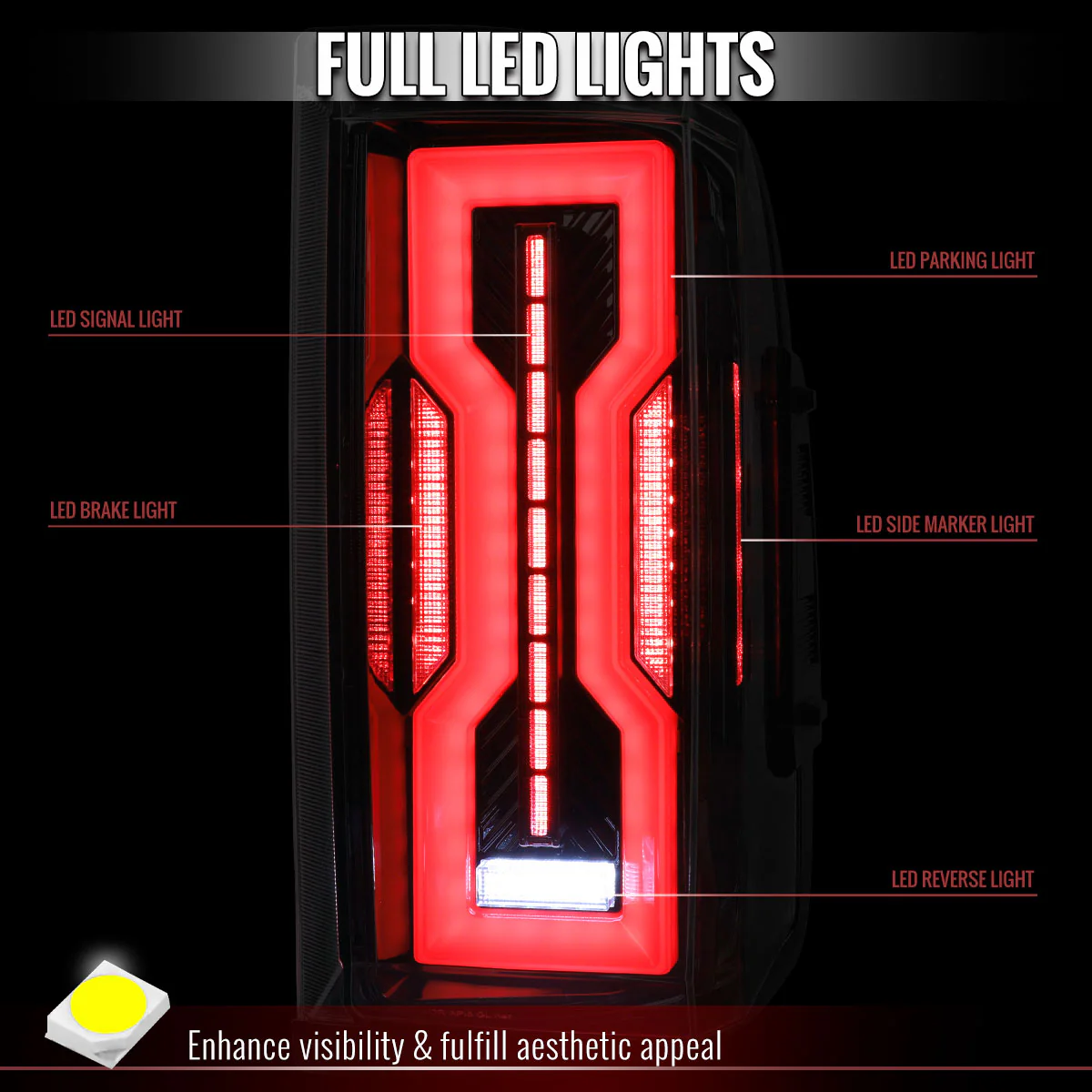 Spec-D Full LED Tail Lights Ram 1500 (09-18) 2500 3500 (10-18) C Bar or Figure 8 Style - Image 8