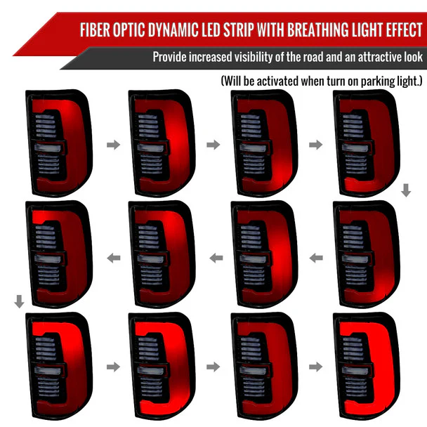 Spec-D Full LED Tail Lights Ram 1500 (2019-2024) With or Without Sequential Turn Signal - Image 26