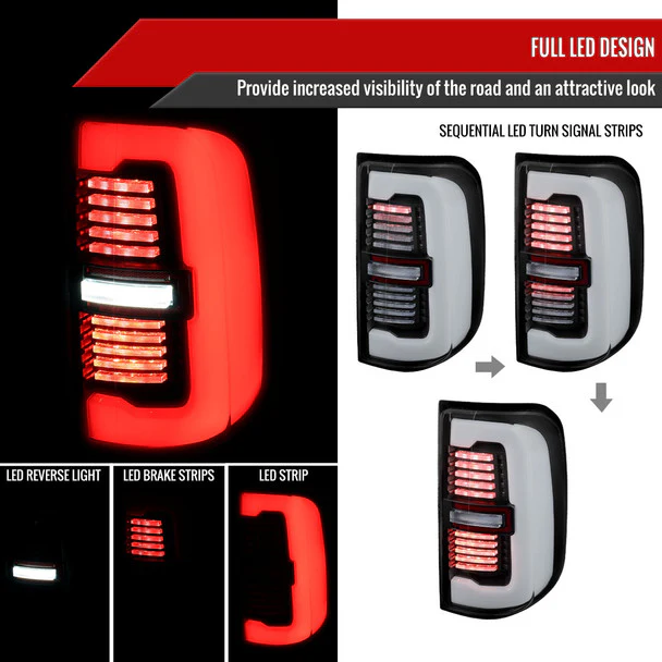 Spec-D Full LED Tail Lights Ram 1500 (2019-2024) With or Without Sequential Turn Signal - Image 36