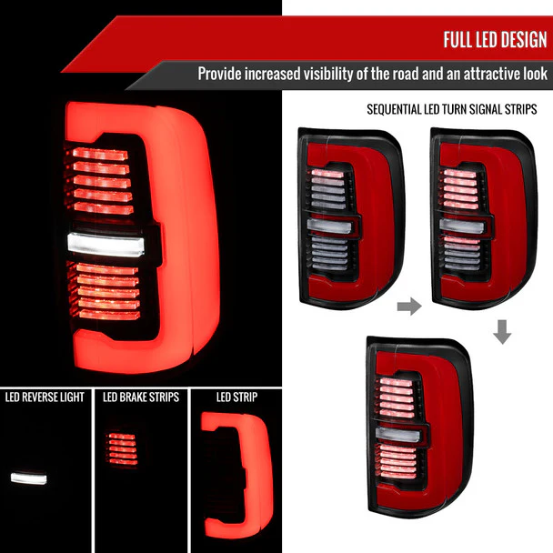 Spec-D Full LED Tail Lights Ram 1500 (2019-2024) With or Without Sequential Turn Signal - Image 46