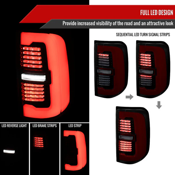 Spec-D Full LED Tail Lights Ram 1500 (2019-2024) With or Without Sequential Turn Signal - Image 56