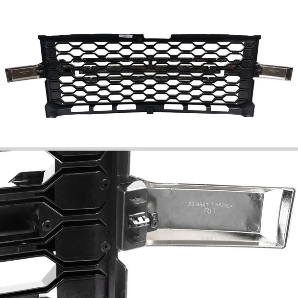 Spec-D Grill Chevy Silverado 1500 (2019–2022) Honeycomb Style - Gloss Black - Image 6