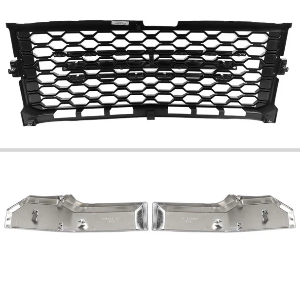 Spec-D Grill Chevy Silverado 1500 (2019–2022) Honeycomb Style - Gloss Black - Image 7