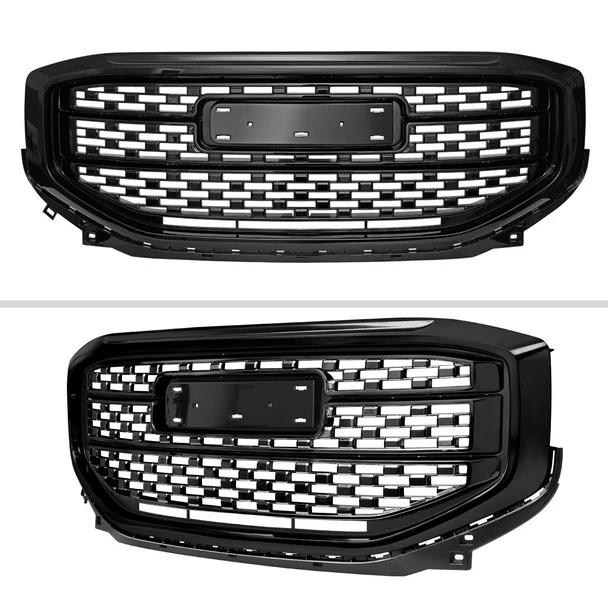Spec-D Grill GMC Acadia (2017-2019) Denali Style Upper Hood - Black or Chrome - Image 7