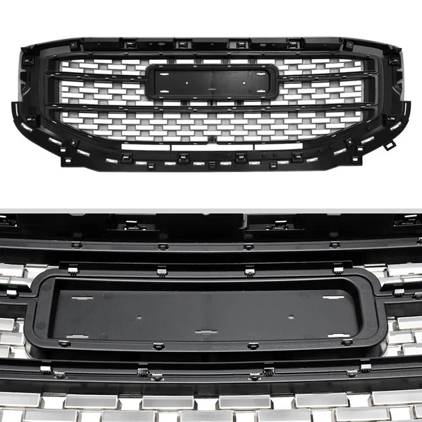 Spec-D Grill GMC Acadia (2017-2019) Denali Style Upper Hood - Black or Chrome - Image 8