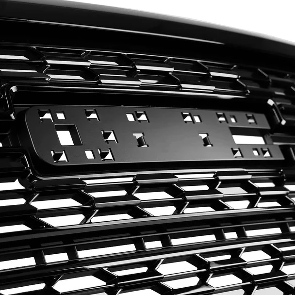 Spec-D Grill GMC Canyon (2021-2022) Denali Style Front Upper - Gloss Black - Image 4
