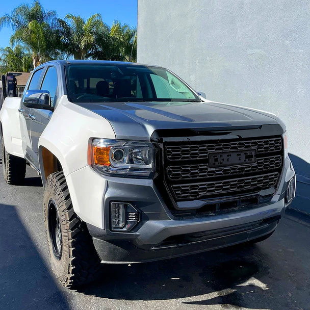 Spec-D Grill GMC Canyon (2021-2022) Denali Style Front Upper - Gloss Black - Image 8