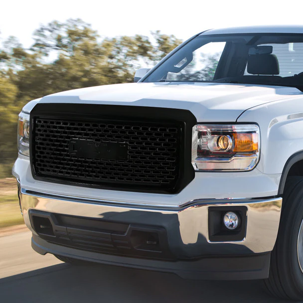 Spec-D Grill GMC Sierra 1500 (2014-2015) Denali Style Square Mesh - Gloss Black - Image 10