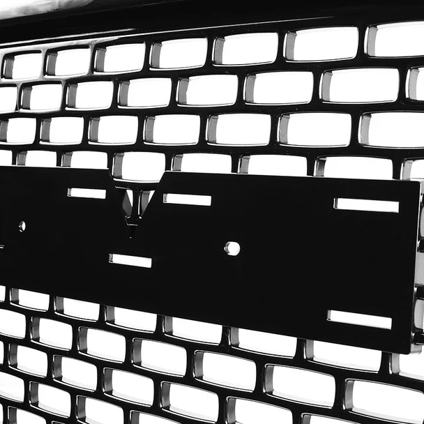 Spec-D Grill GMC Sierra 1500 (2014-2015) Denali Style Square Mesh - Gloss Black - Image 2