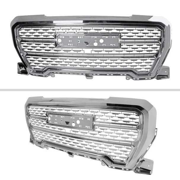 Spec-D Grill GMC Sierra 1500 (2019-2021) Denali Style Mesh - Chrome or Black - Image 2
