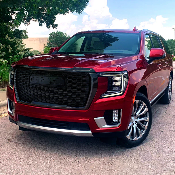 Spec-D Grill Moulding GMC Yukon / Yukon XL (2021-2022) Front Upper - Gloss Black - Image 9