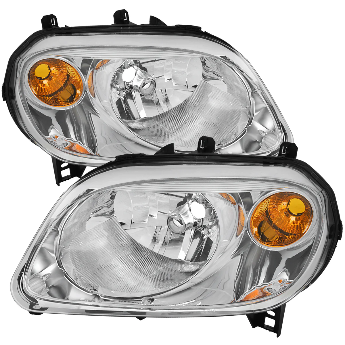 Spec-D Headlights Chevy HHR (06-11) Black OEM Replacement w/ Amber Corners - Image 2