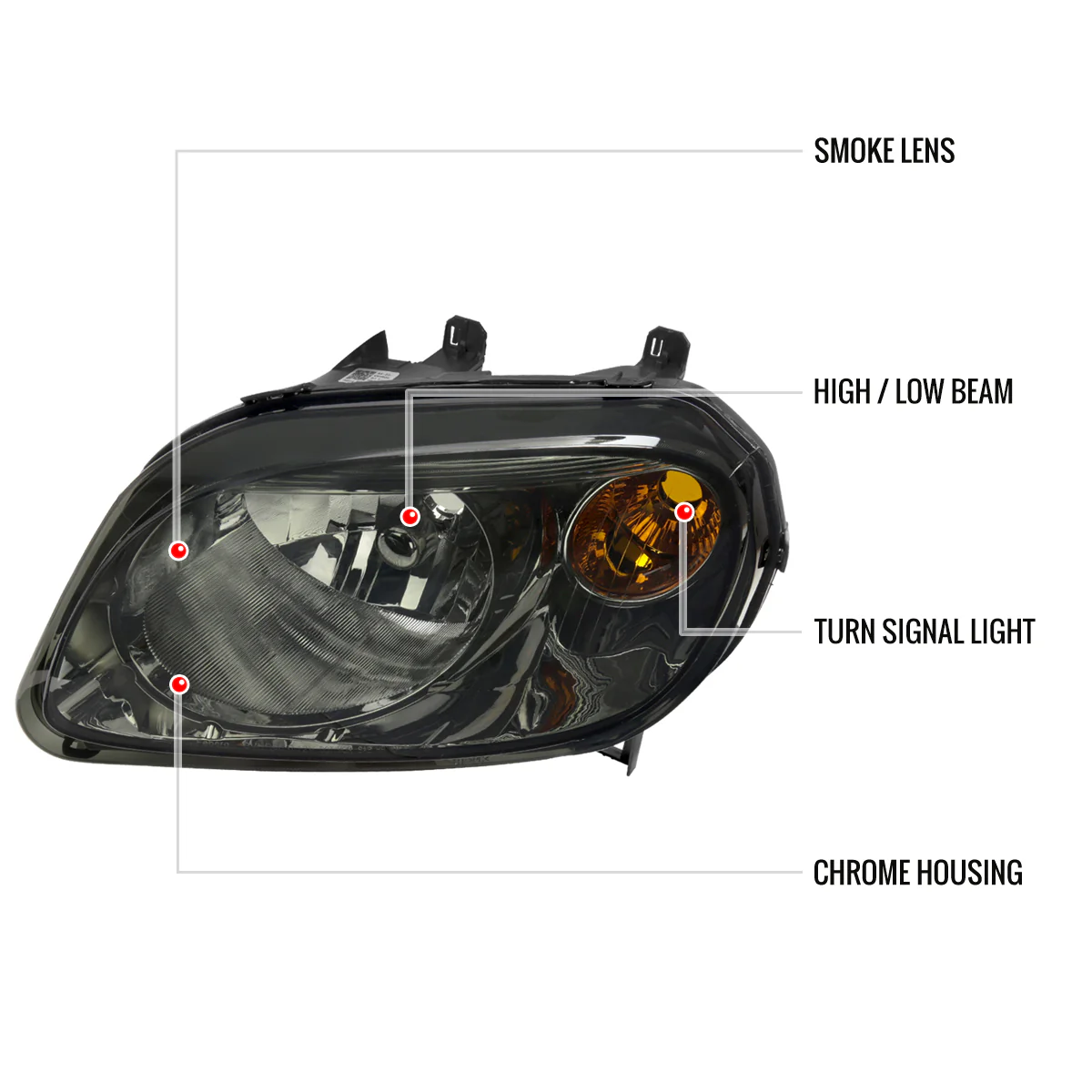 Spec-D Headlights Chevy HHR (06-11) Black OEM Replacement w/ Amber Corners - Image 5
