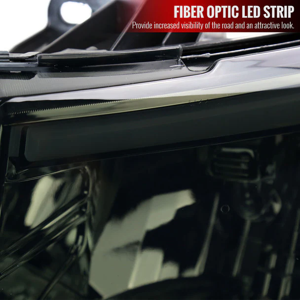 Spec-D Headlights Chevy Silverado 1500 (07-14) OE Style w/ LED C-Bar & Amber Reflector - Chrome or Black - Image 15
