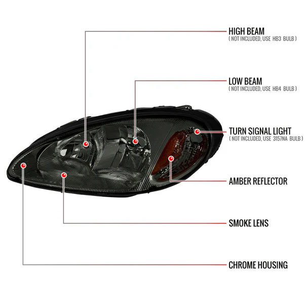 Spec-D Headlights Chrysler PT Cruiser (01-05) OEM Replacement w/ Black or Chrome Housing - Image 21