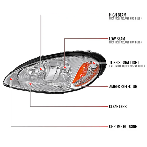 Spec-D Headlights Chrysler PT Cruiser (01-05) OEM Replacement w/ Black or Chrome Housing - Image 8