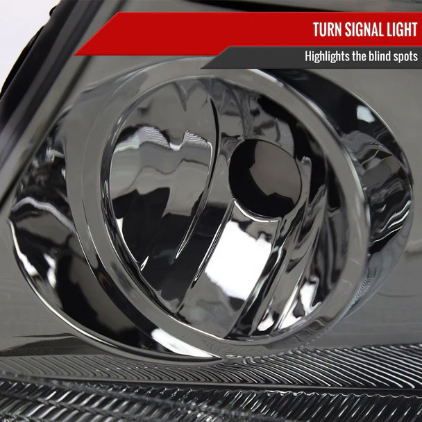 Spec-D Headlights Ford F150 (04-08) Lincoln Mark LT (06-08) Factory Style Chrome Housing w/ Amber Reflector & Light Smoked Lens - Image 4